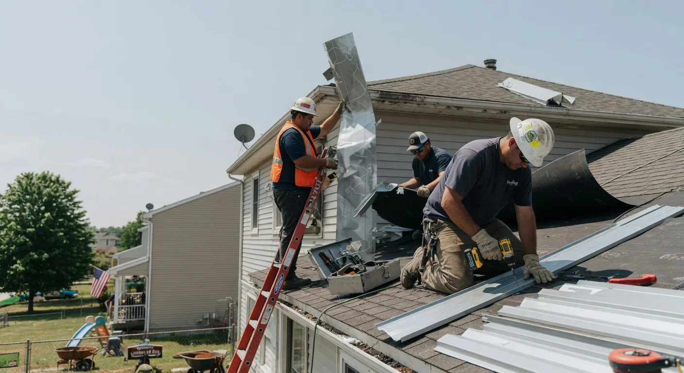 Storm Damage Metal Roof Repair in East Kingston, NH